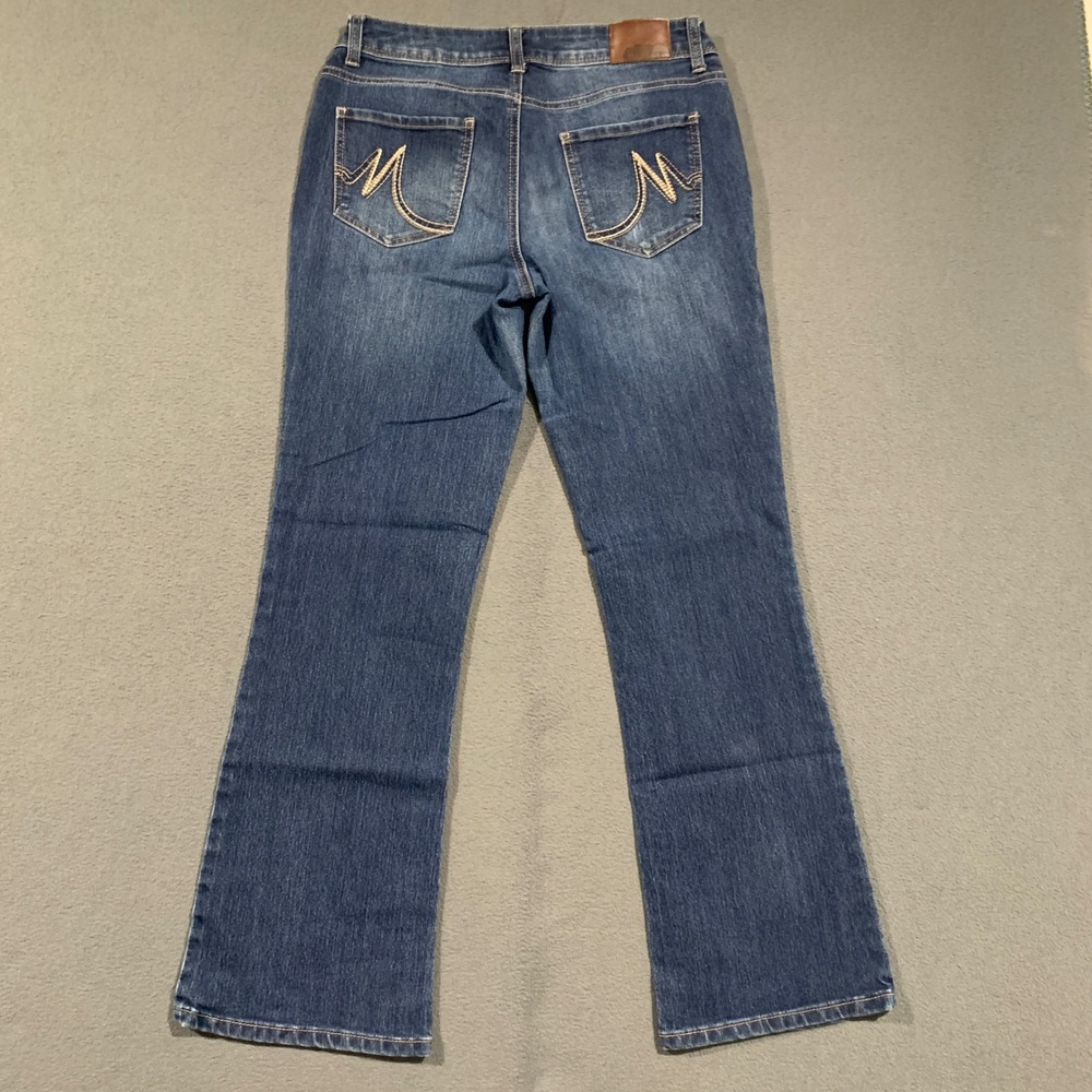 Maurices Bootcut Jeans Women 7/8 Short Dark Wash Stretch Denim Mid Rise Boho Y2K